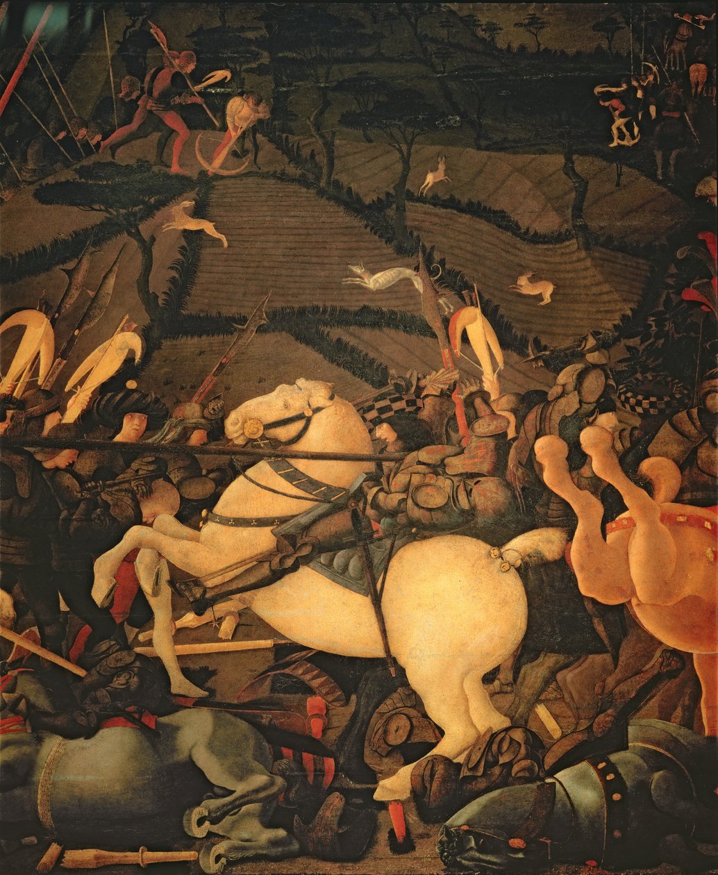 La battaglia di San Romano nel 1432, c.1456 (tempera su tavola) da Paolo Uccello