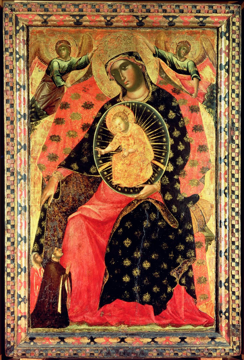 Madonna col Bambino in trono con due persone devote da Paolo Veneziano