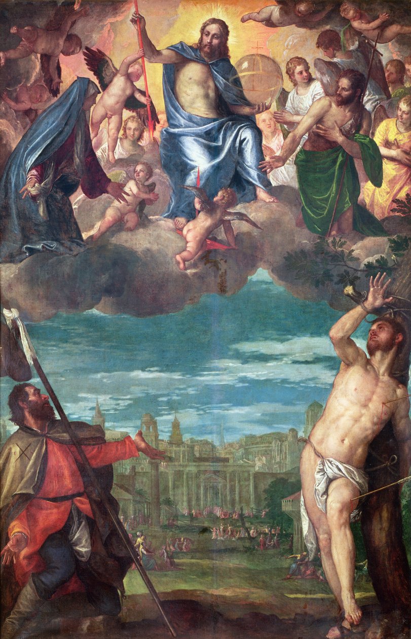 Cristo ferma la peste con le preghiere della Vergine, San Rocco e San Sebastiano da Paolo Veronese