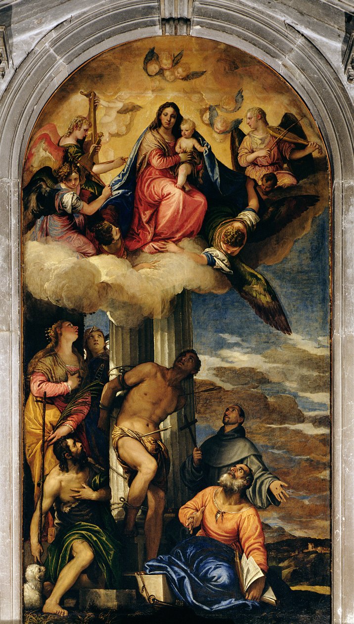 Vergine e Bambino con angeli musicisti e santi da Paolo Veronese