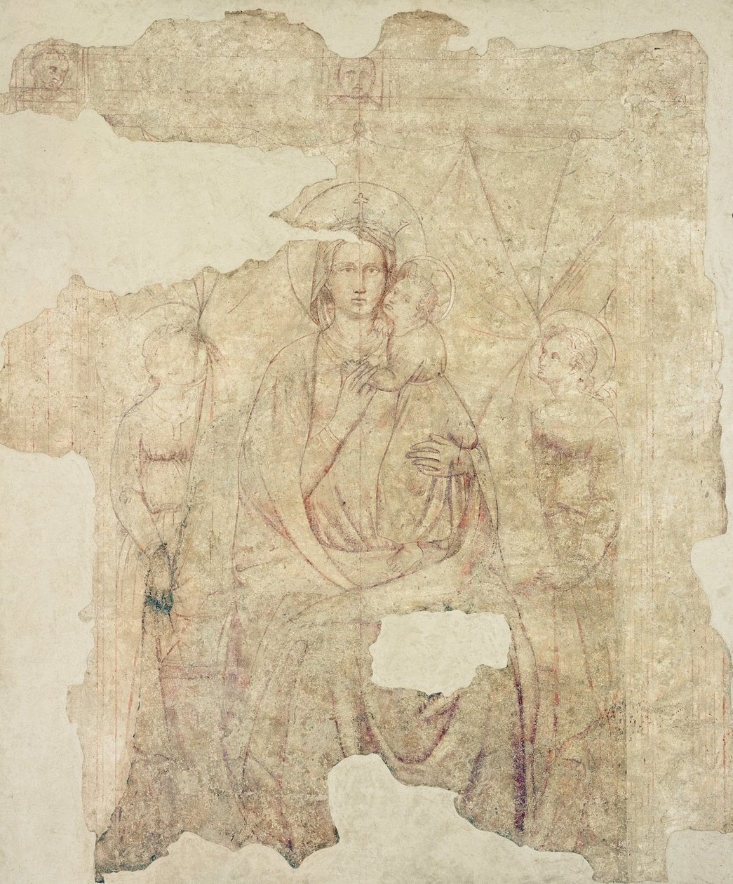 Madonna col Bambino in trono, disegno per un affresco da Paolo di Stefano Badaloni Schiavo