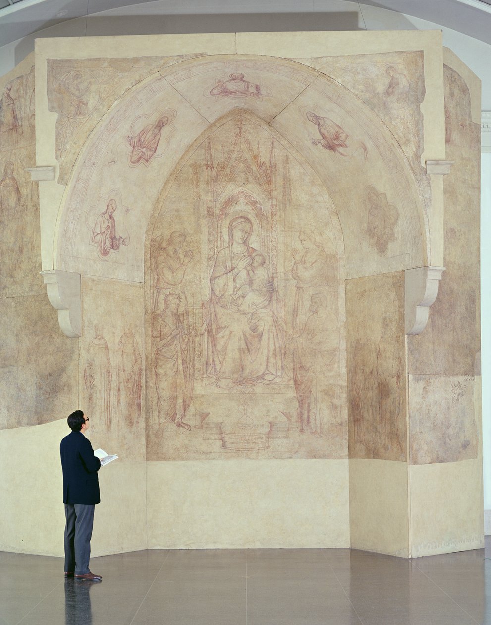 Madonna col Bambino in trono, disegno per un affresco da Paolo di Stefano Badaloni Schiavo