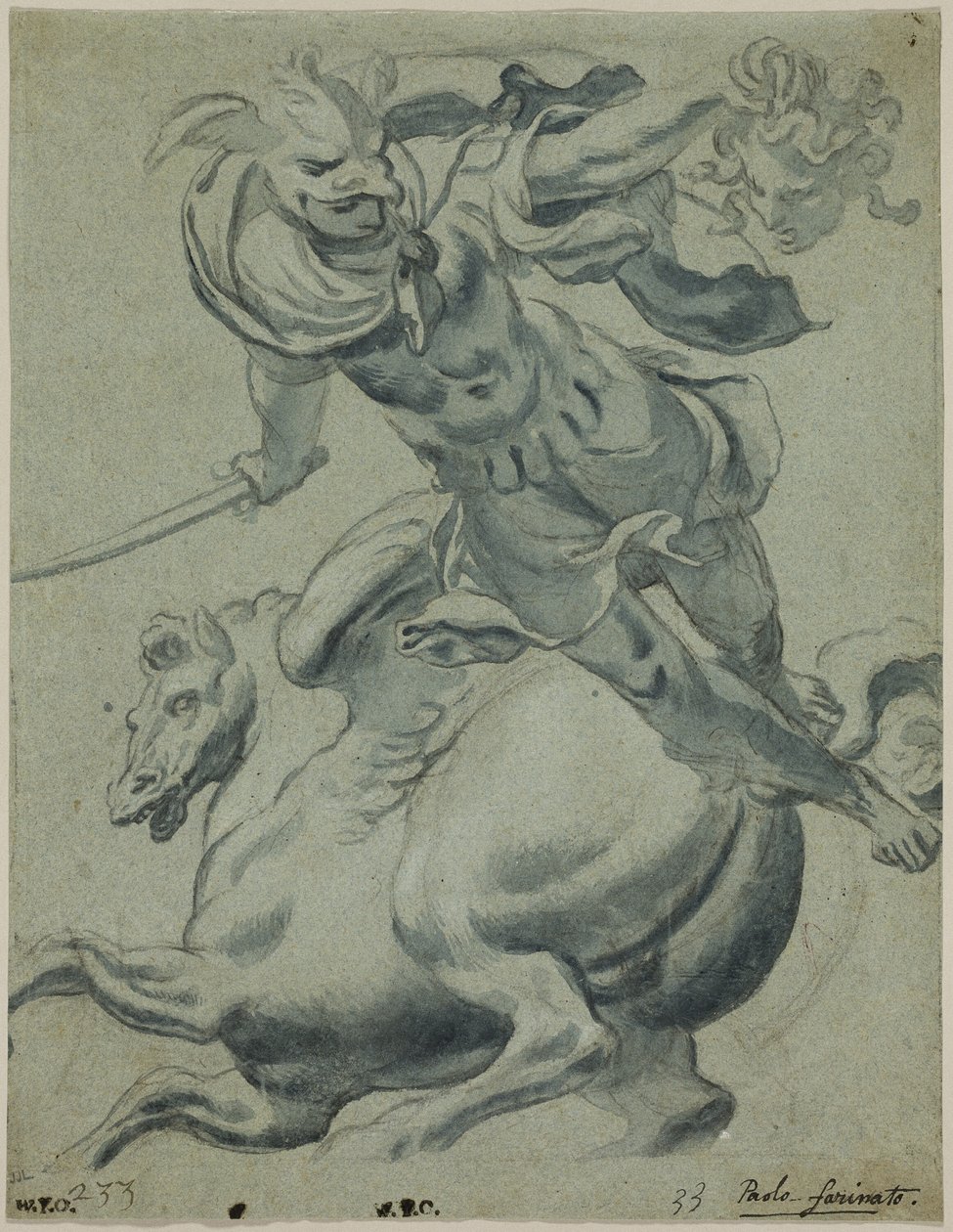 Perseo che tiene la testa di Medusa, con Pegaso sullo sfondo da Paolo Farinati
