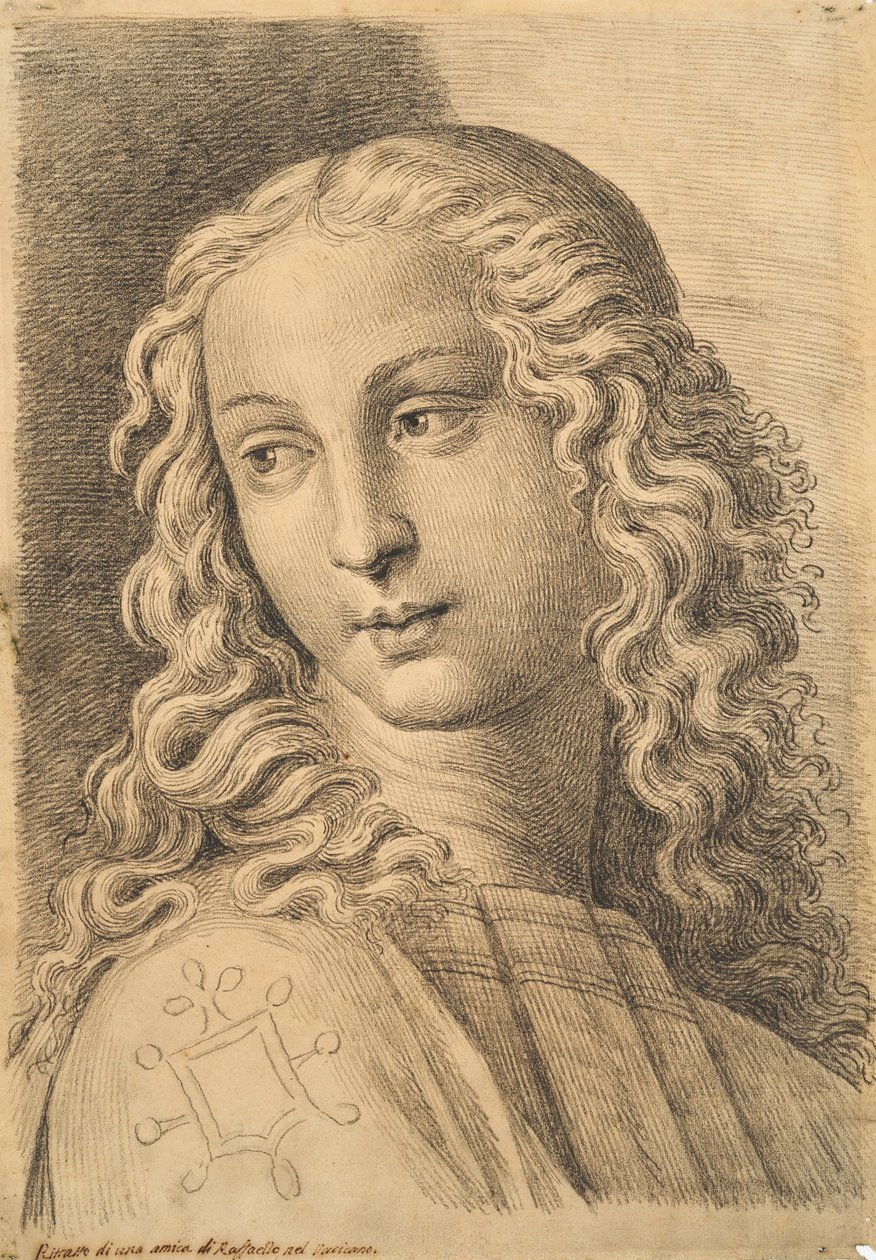 Testa di una donna, da 42 Studi di Teste dopo Raffaello da Paolo Fidanza