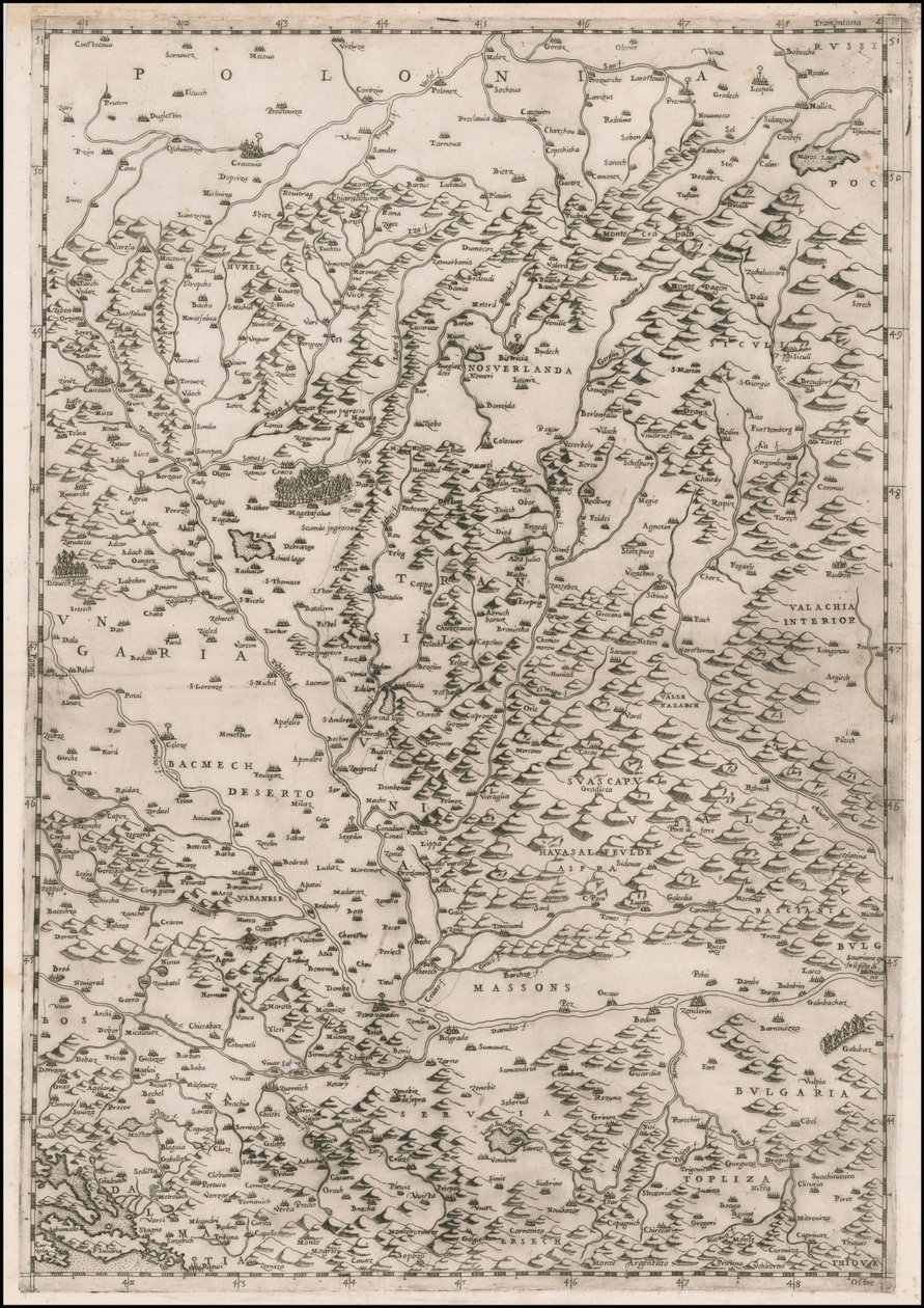 Mappa del 1513 centrata sulla Transilvania di Paolo Forlani da Paolo Forlani