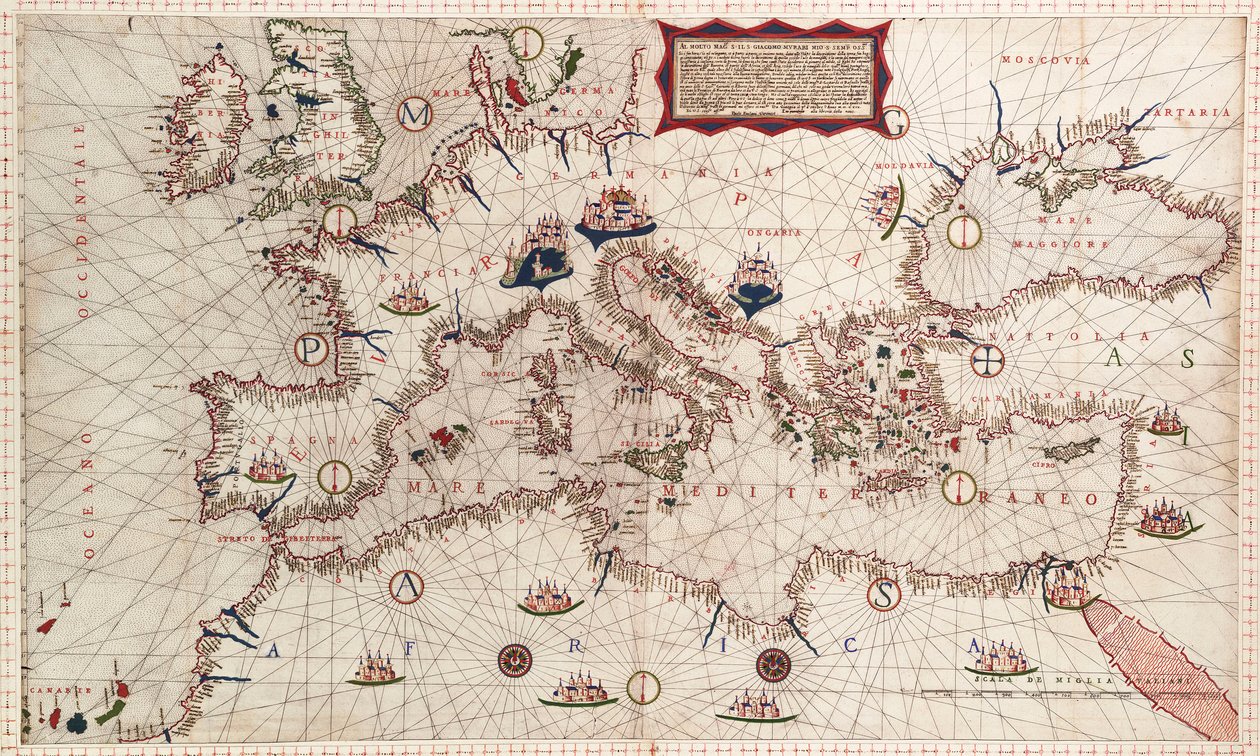 Carta del Mediterraneo, Mar Nero e Mar Caspio da Paolo Forlani