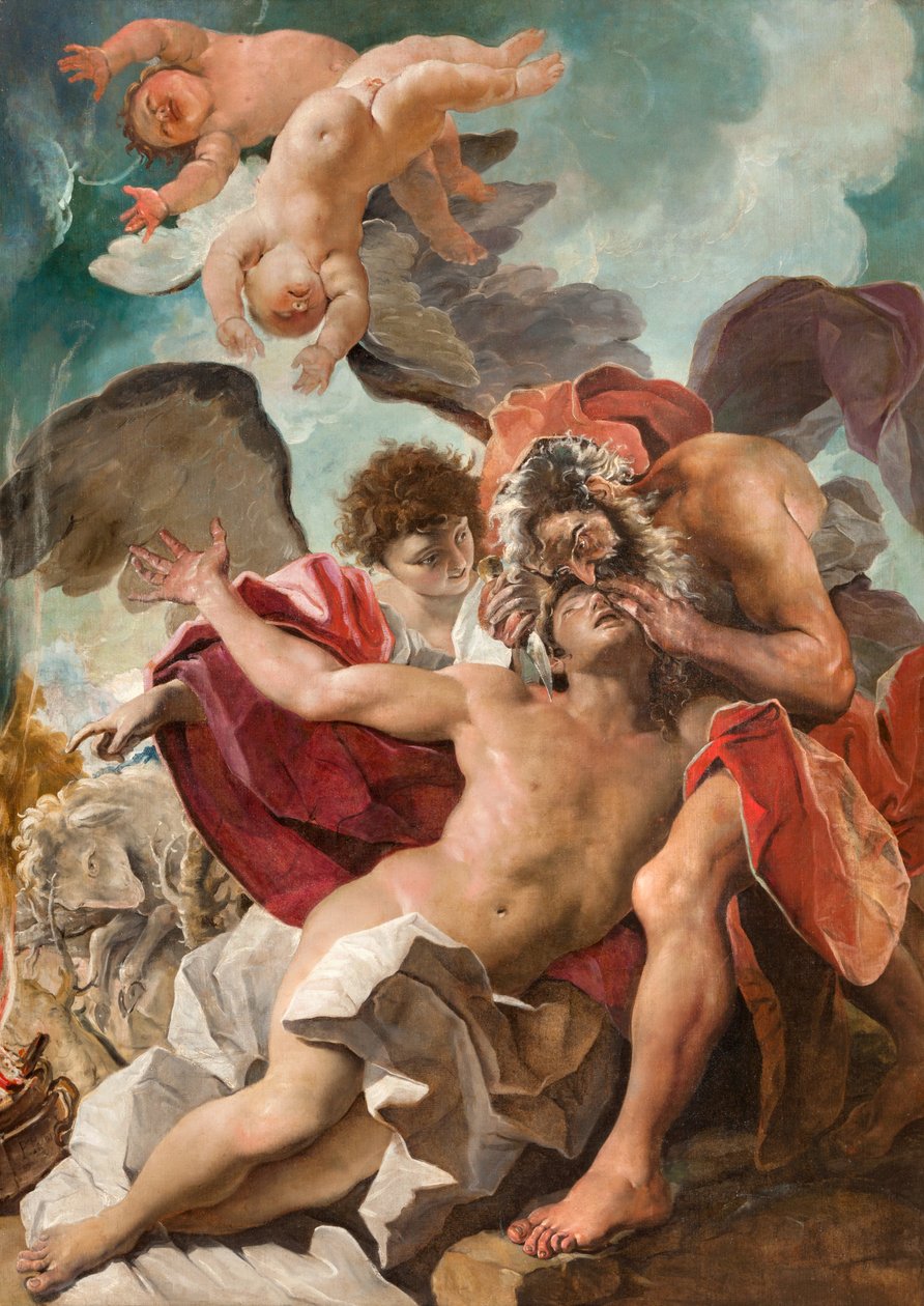 Sacrificio di Isacco (olio su tela) da Paolo Pagani