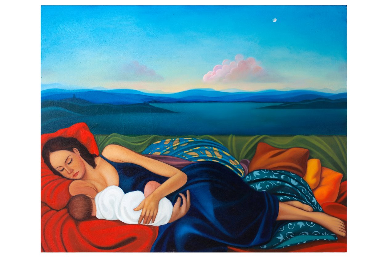 Barbara e Artemisia, 2020 (olio su tavola) da Paolo Perfranceschi