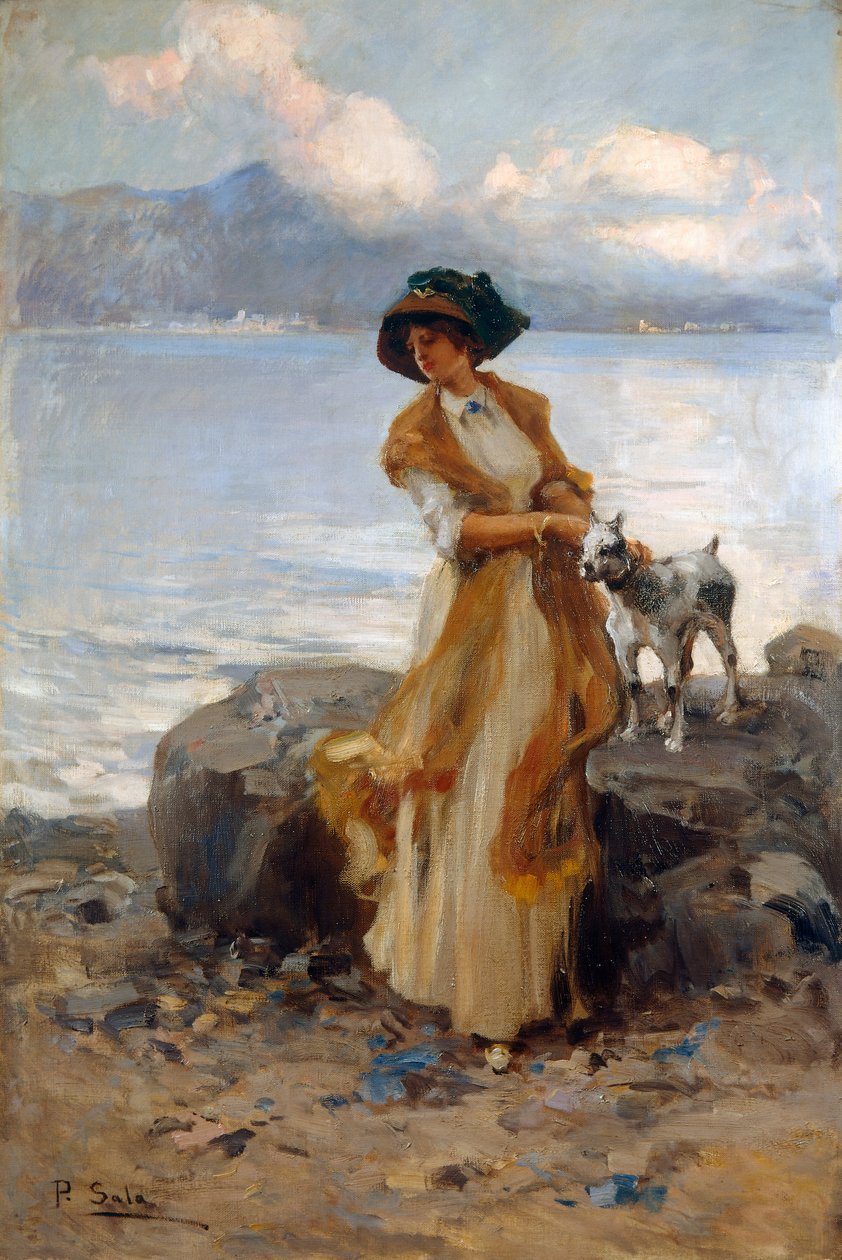 Armonia sul Lago Mergozzo, di Paolo Sala (1859-1924), olio su tela da Paolo Sala