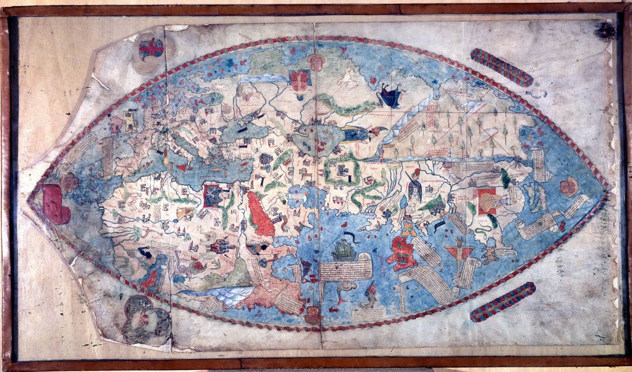Mappa del mondo di Paolo Toscanelli (1397 - 1497). 1457. Questa mappa rappresenta l