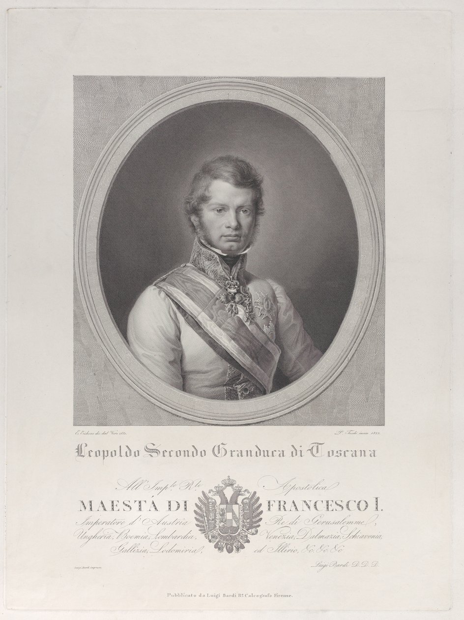 Ritratto ovale di Leopoldo II, Granduca di Toscana, 1833 da Paolo Toschi