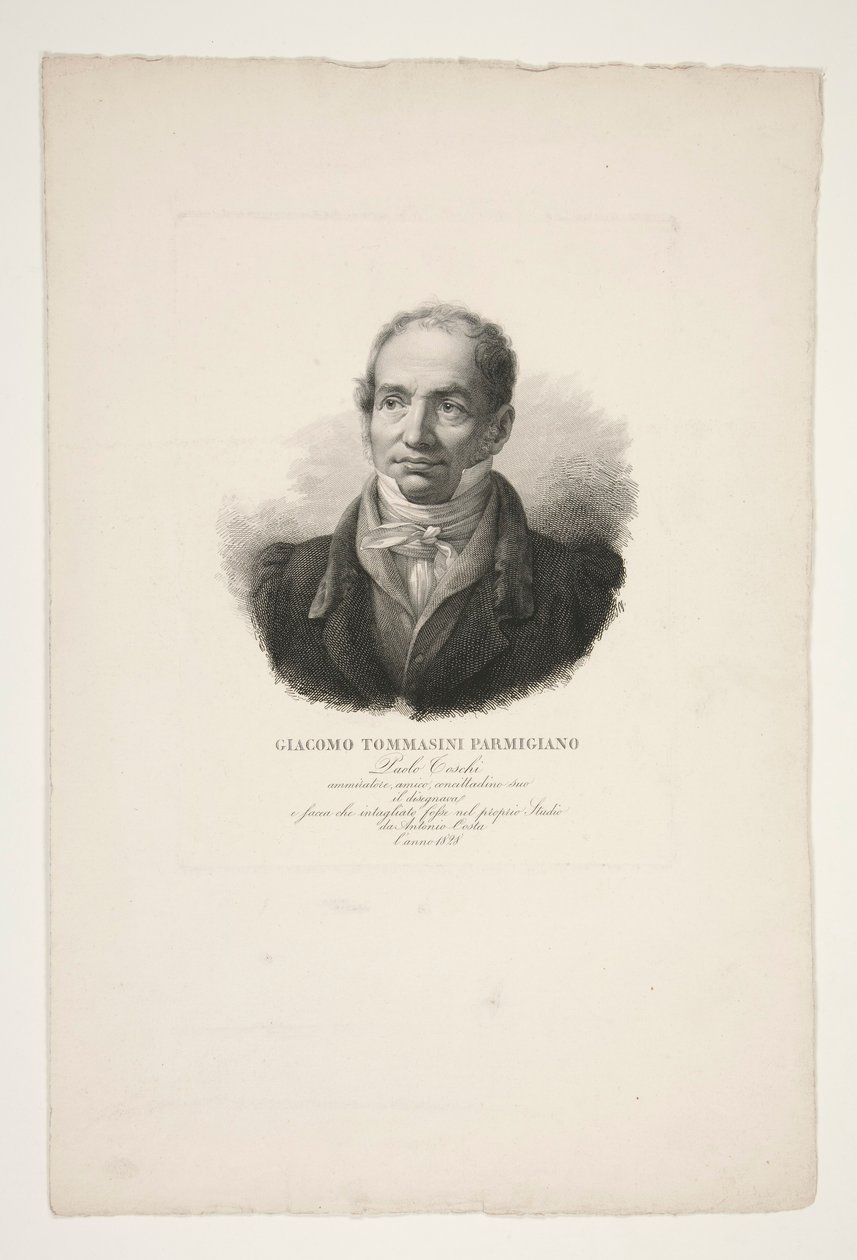 Ritratto di Giacomo Tommasini Parmigiano da Paolo Toschi