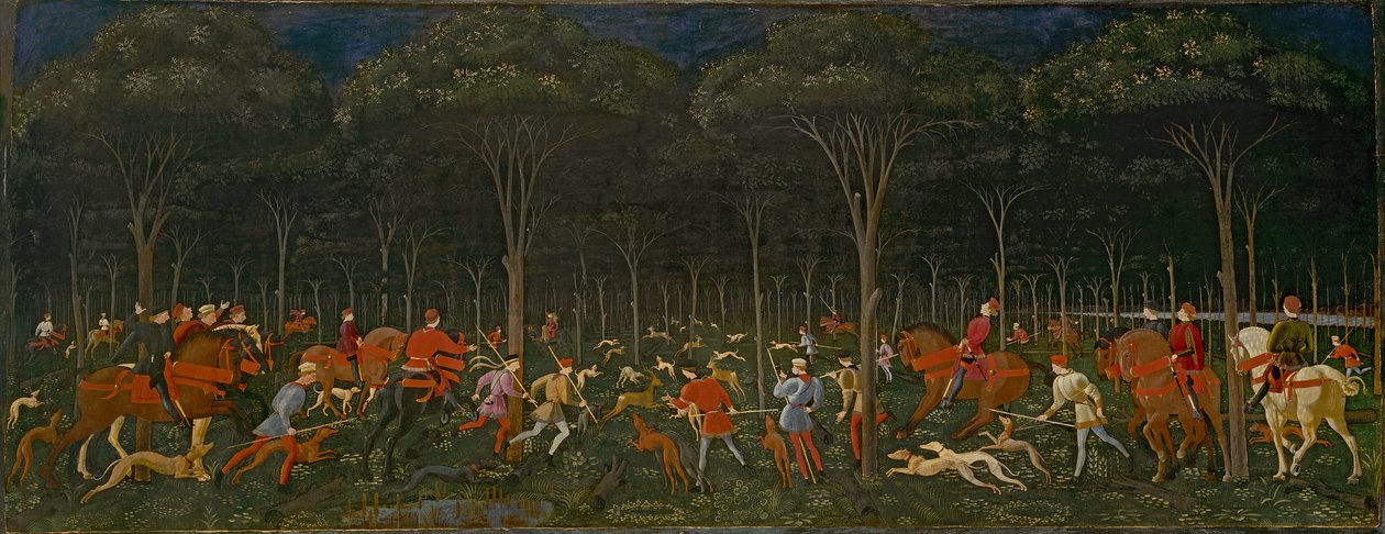 La caccia nella foresta, c.1465-70 da Paolo Uccello