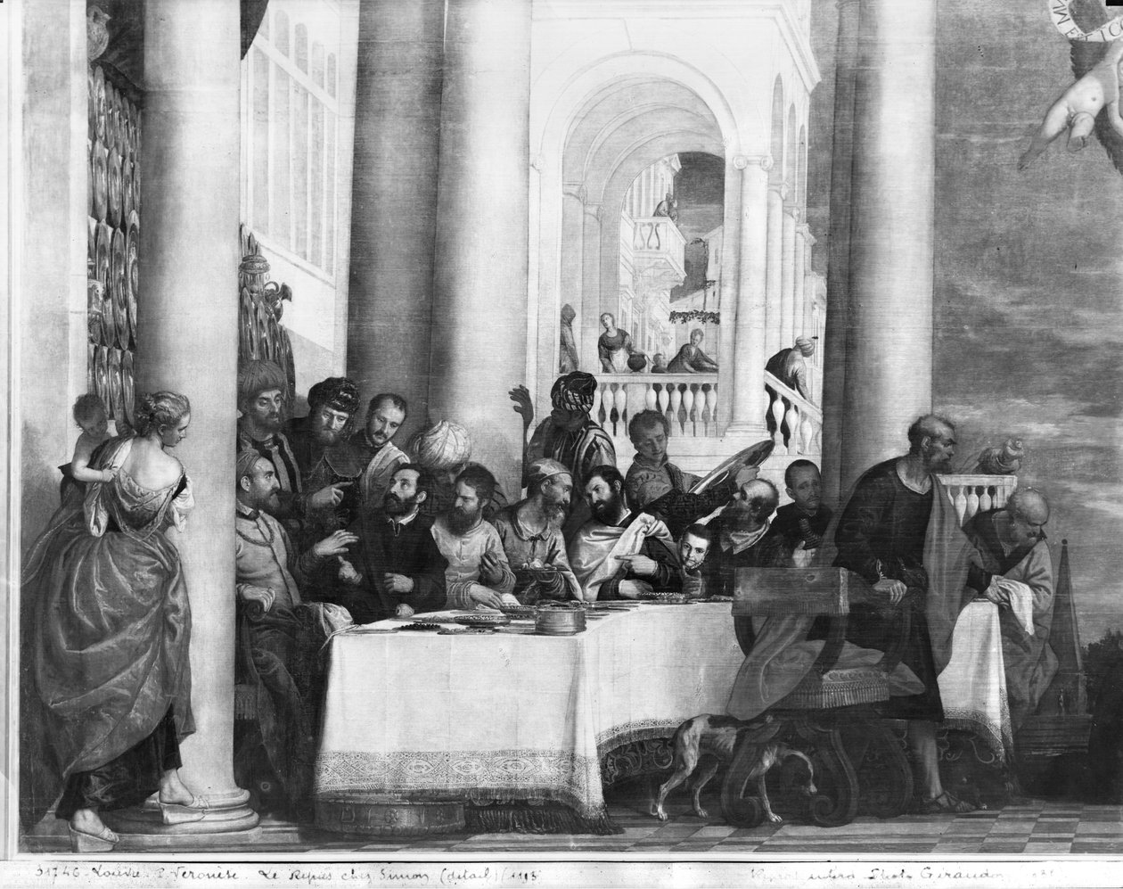 Il pasto a casa di Simone il Fariseo, dettaglio del lato sinistro, 1570 da Paolo Veronese