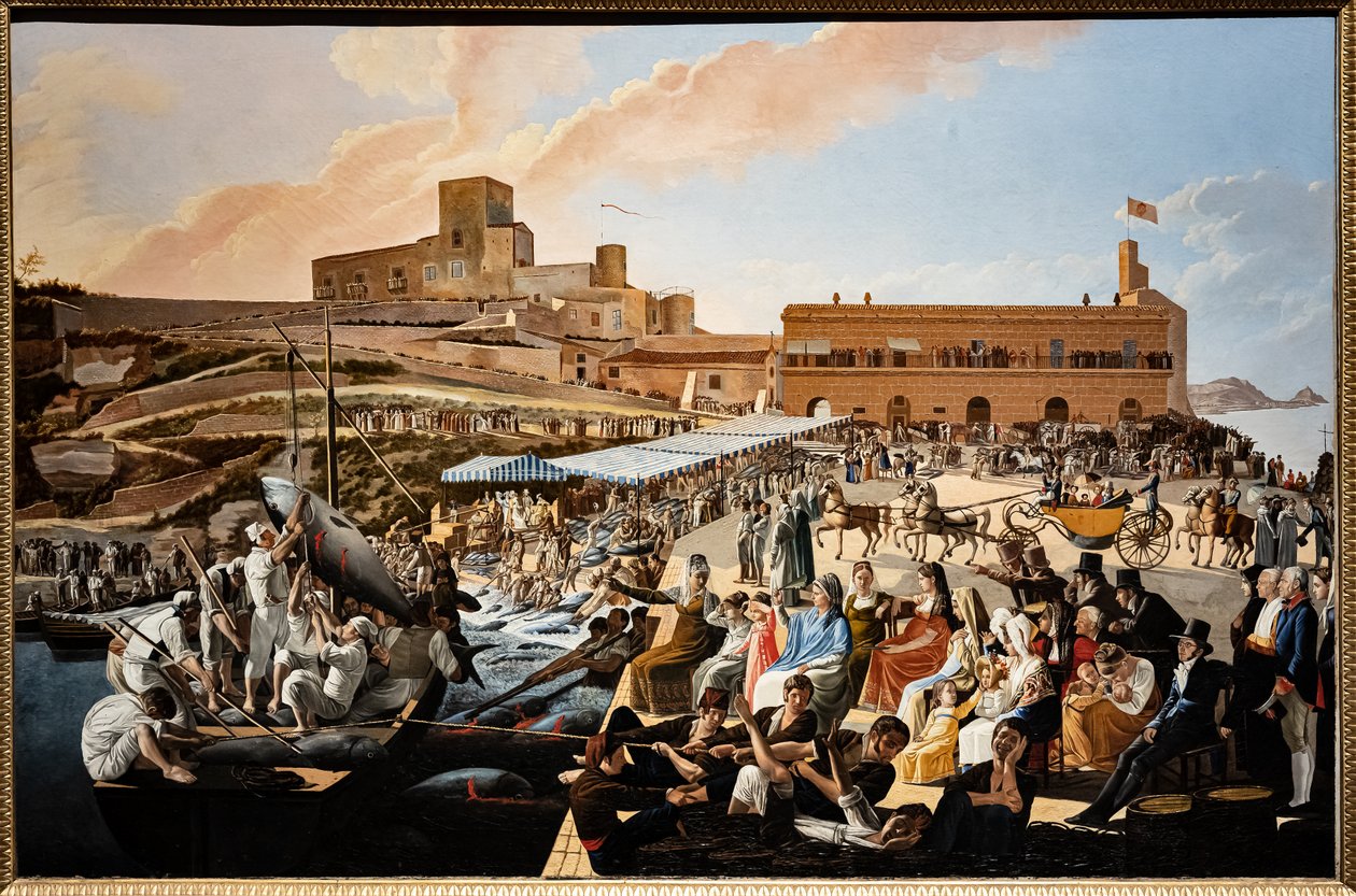 La mattanza del tonno a Solanto alla presenza della famiglia reale da Paolo de Albertis