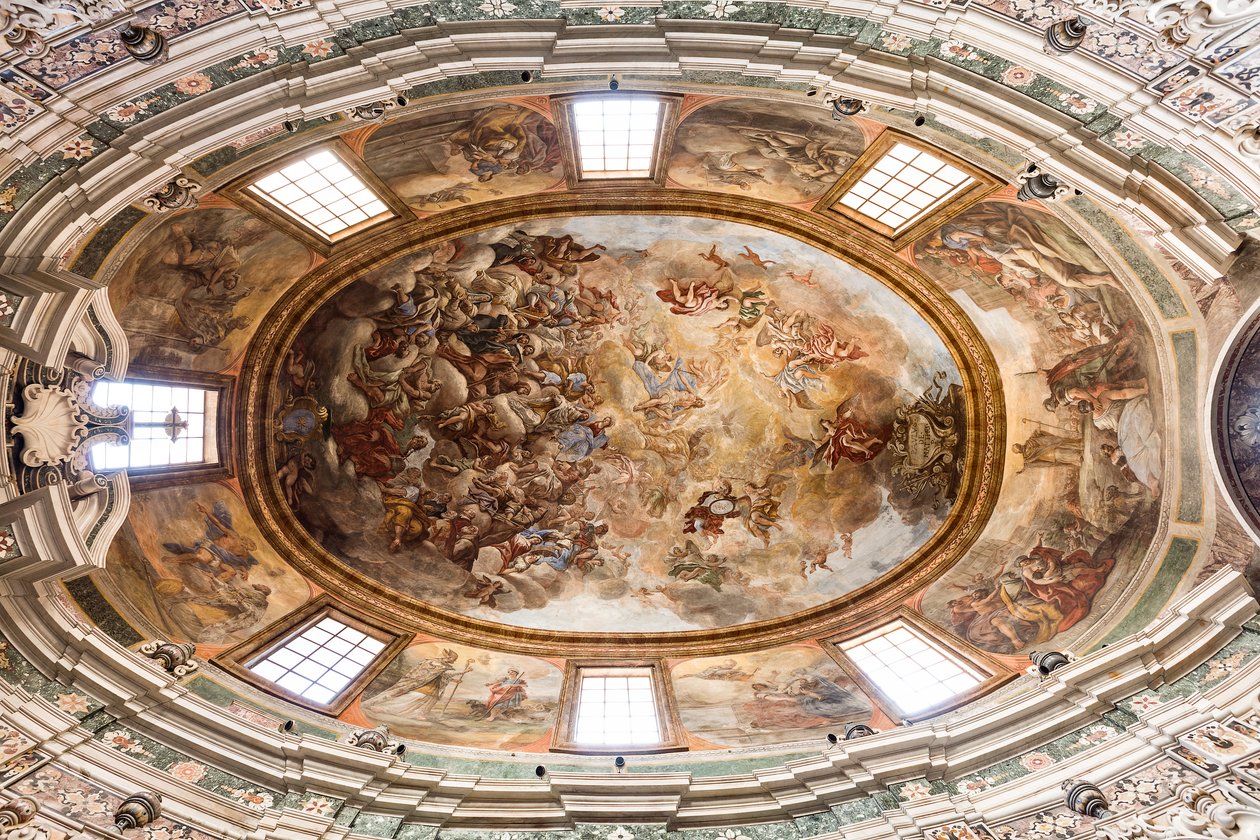 Cattedrale di San Cataldo, Cappella di San Cataldo, Volta affrescata con la gloria di San Cataldo, Taranto, Puglia (foto) da Paolo di Matteis