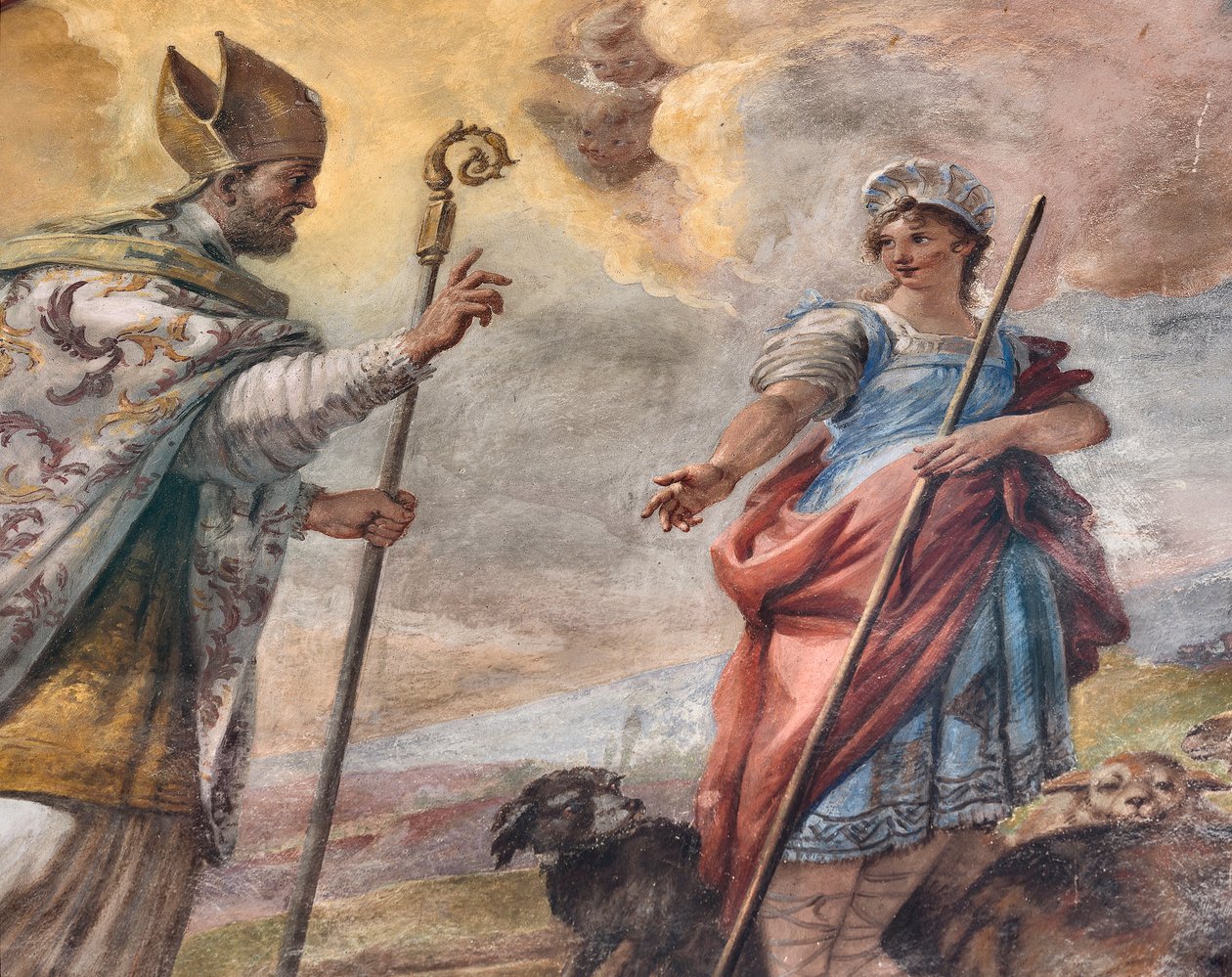 Affreschi di Paolo de Matteis del 1714 sulla volta e sul tamburo, raffiguranti la vita del Santo, Cappella di San Cataldo nella Cattedrale, Taranto, Italia (foto) da Paolo di Matteis