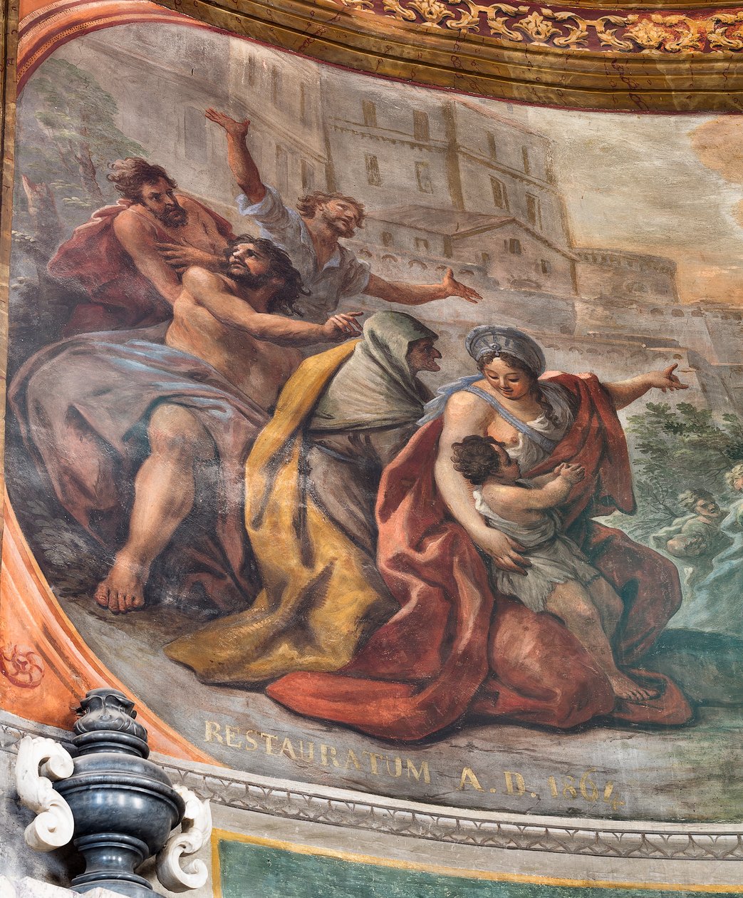 Affreschi di Paolo de Matteis del 1714 sulla volta e sul tamburo, raffiguranti la vita del Santo, Cappella di San Cataldo nella Cattedrale, Taranto, Italia (foto) da Paolo di Matteis