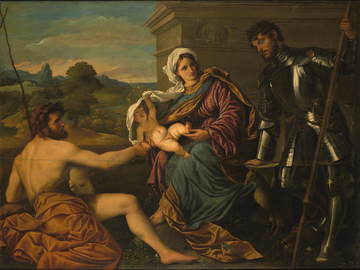 Madonna col Bambino, San Giovanni Battista e San Giorgio (Sacra Conversazione) da Paris Bordone
