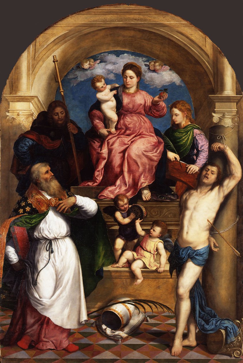 Madonna in Trono con Bambino e Santi da Paris Bordone