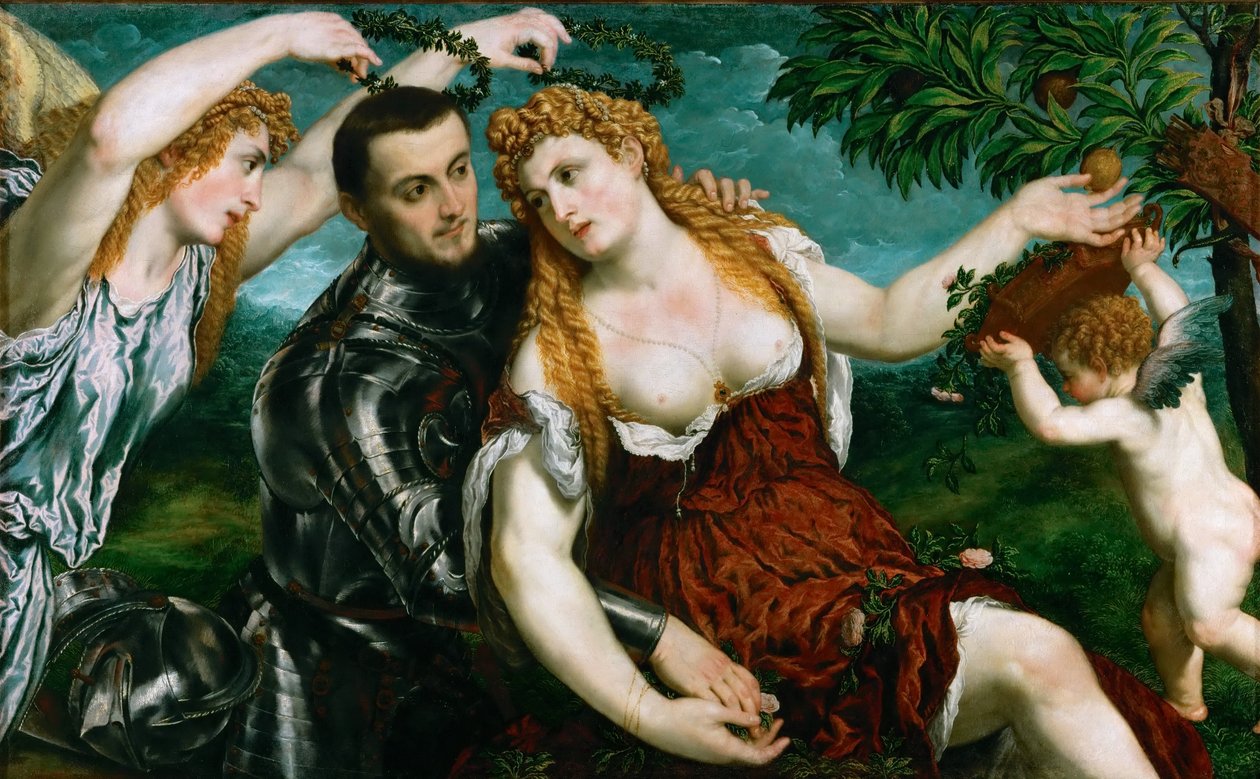 Tedesco: Allegorie (Mars, Venus, Victoria und Cupido) Allegoria (Mars, Venus, Victoria and Cupido) da Paris Bordone