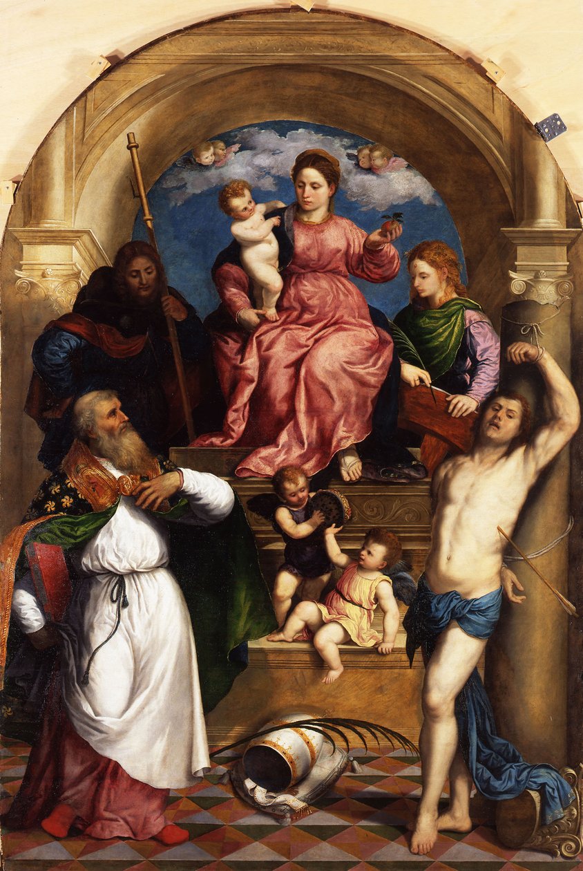 Madonna con Bambino in trono e Santi da Paris Bordone