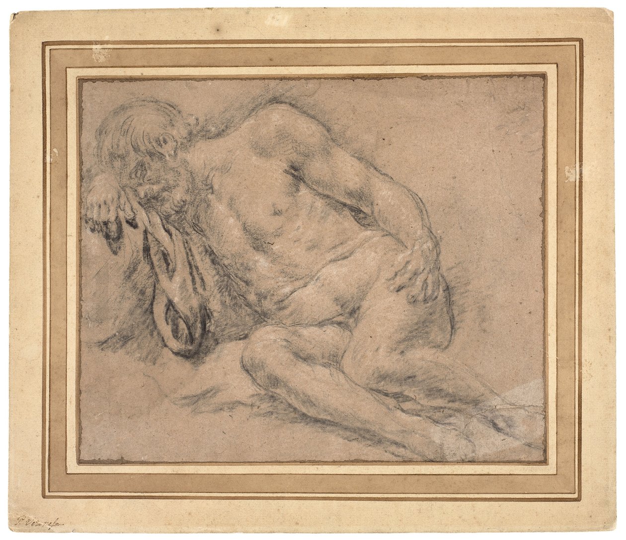 Nudo maschile addormentato, forse per l