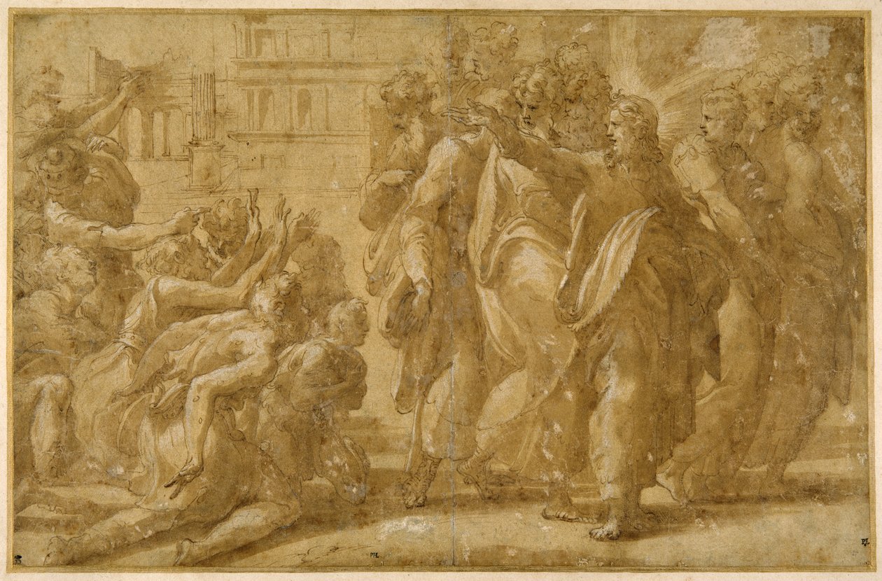 Cristo con i suoi discepoli che guariscono i lebbrosi da Parmigianino (1503 40)