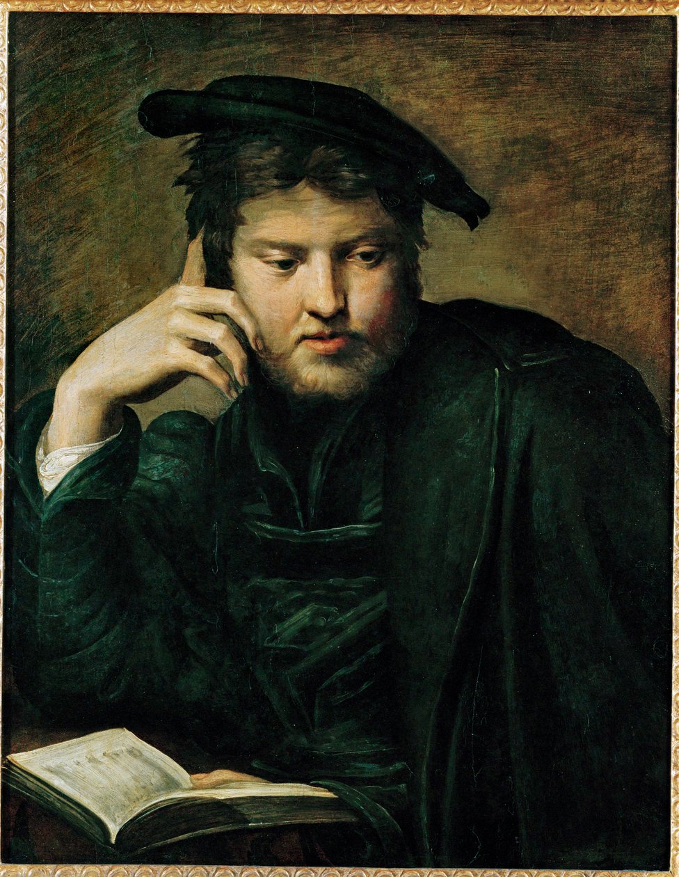 Uomo con libro, primo lavoro ... da Parmigianino (1503 40)