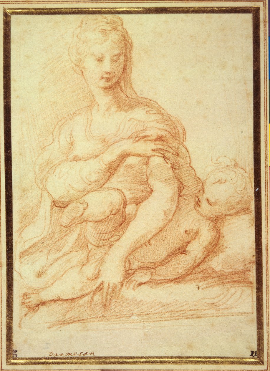 La Vergine che gioca con il Bambino in grembo da Parmigianino
