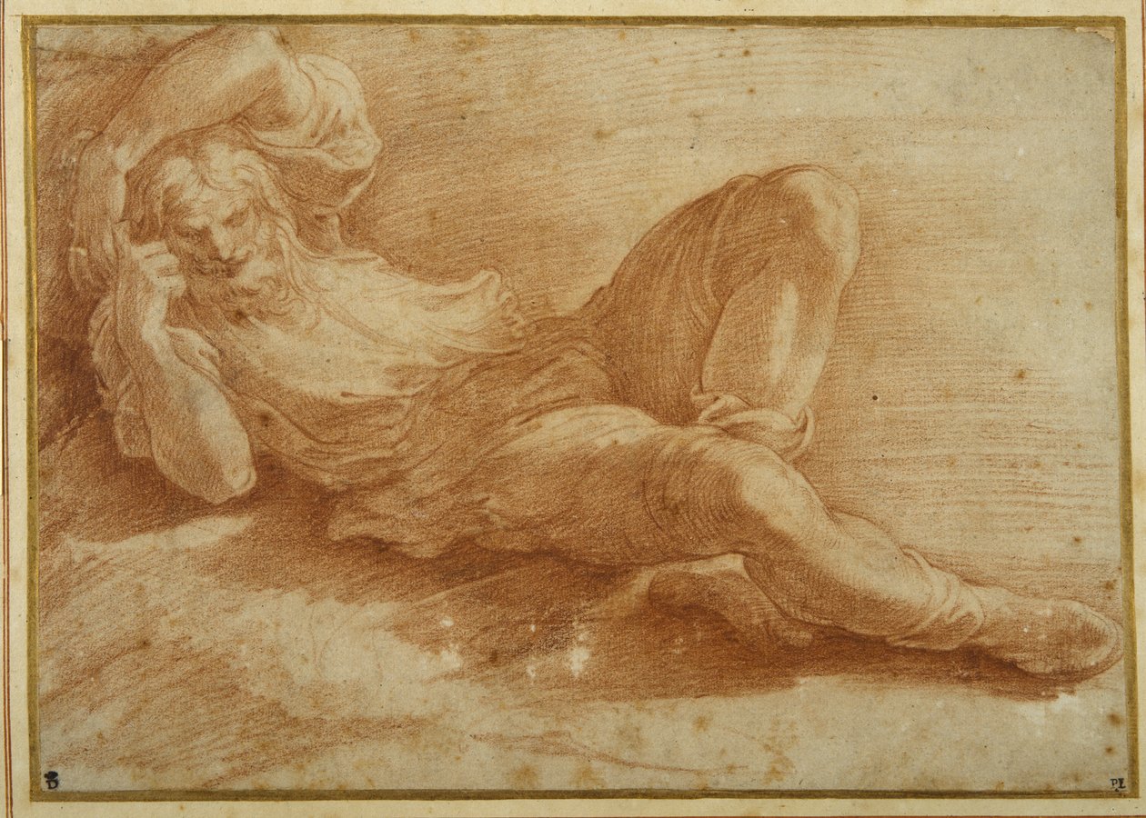 Figura barbuta, dormiente da Parmigianino