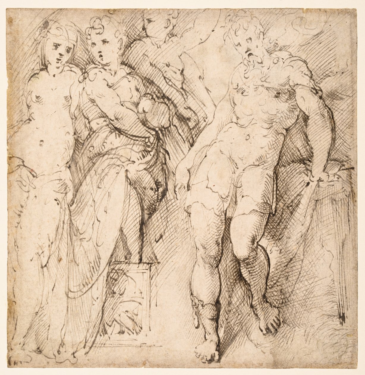 Quattro studi di figure (recto) da Parmigianino