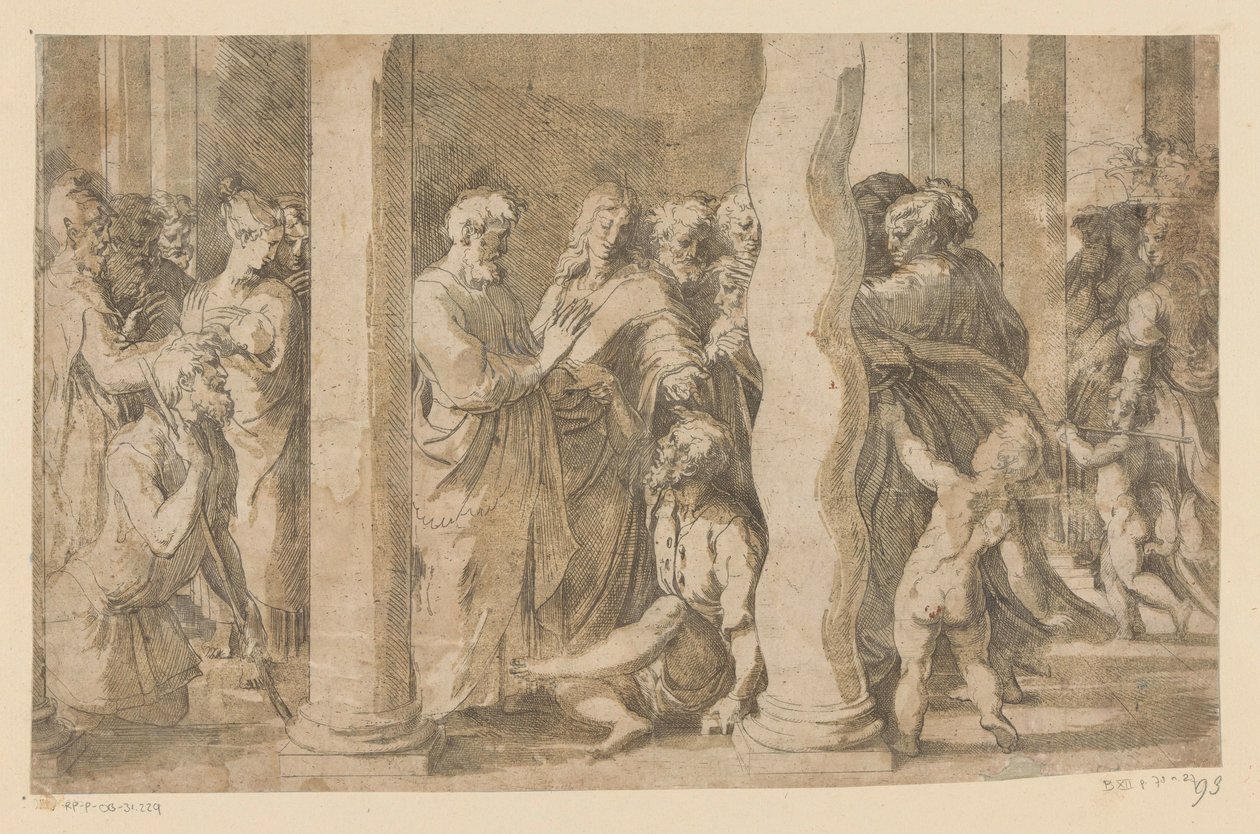 San Pietro e San Giovanni guariscono uno storpio da Parmigianino (attributed to)