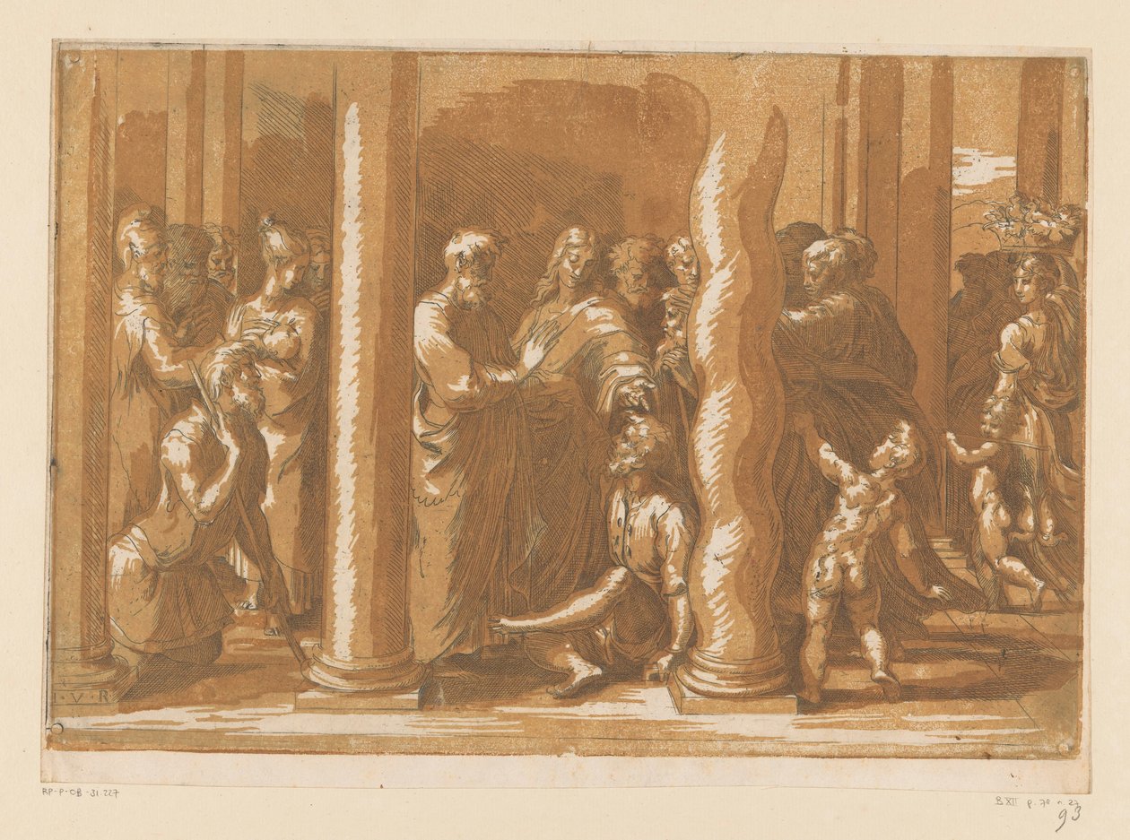 I santi Pietro e Giovanni guariscono uno storpio da Parmigianino (attributed to)