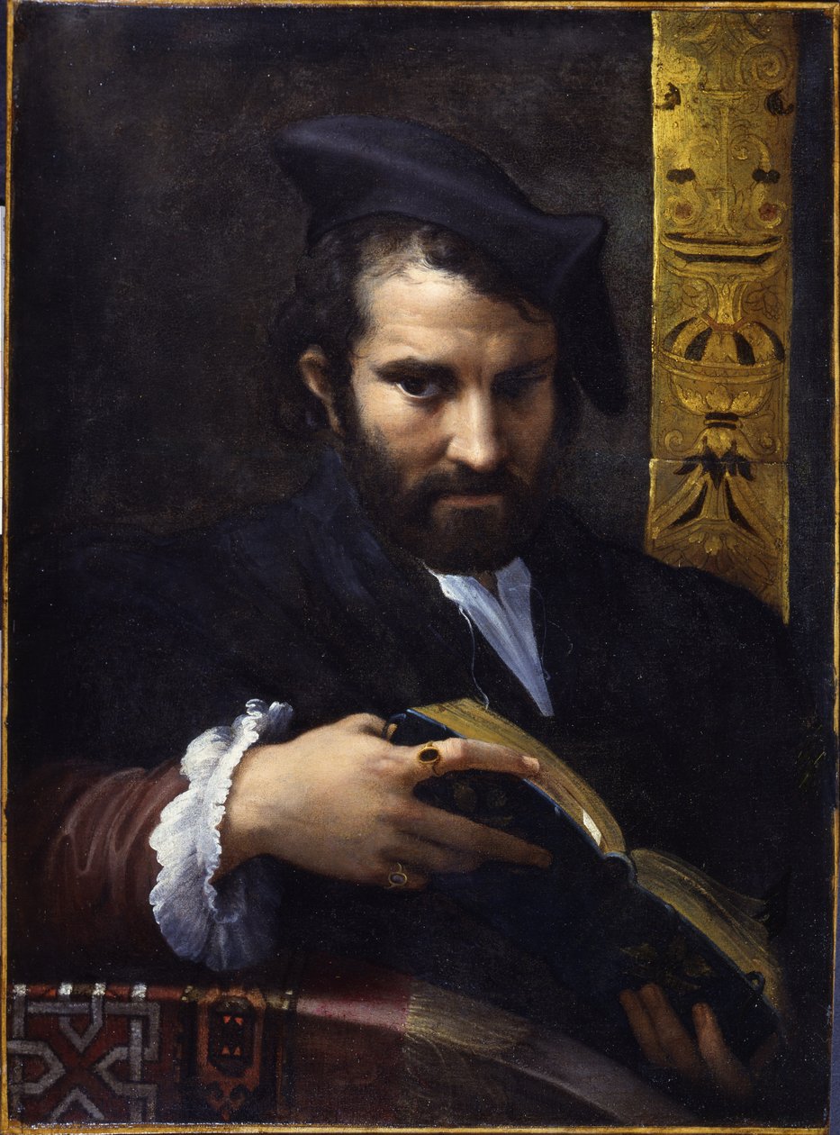 Ritratto di un uomo con un libro, ca 1524 da Parmigianino