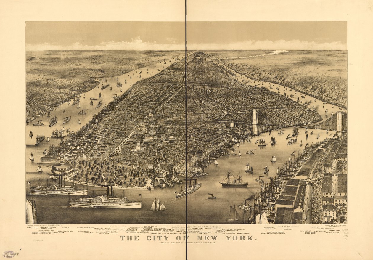 La città di New York da Parsons and Atwater; Currier and Ives