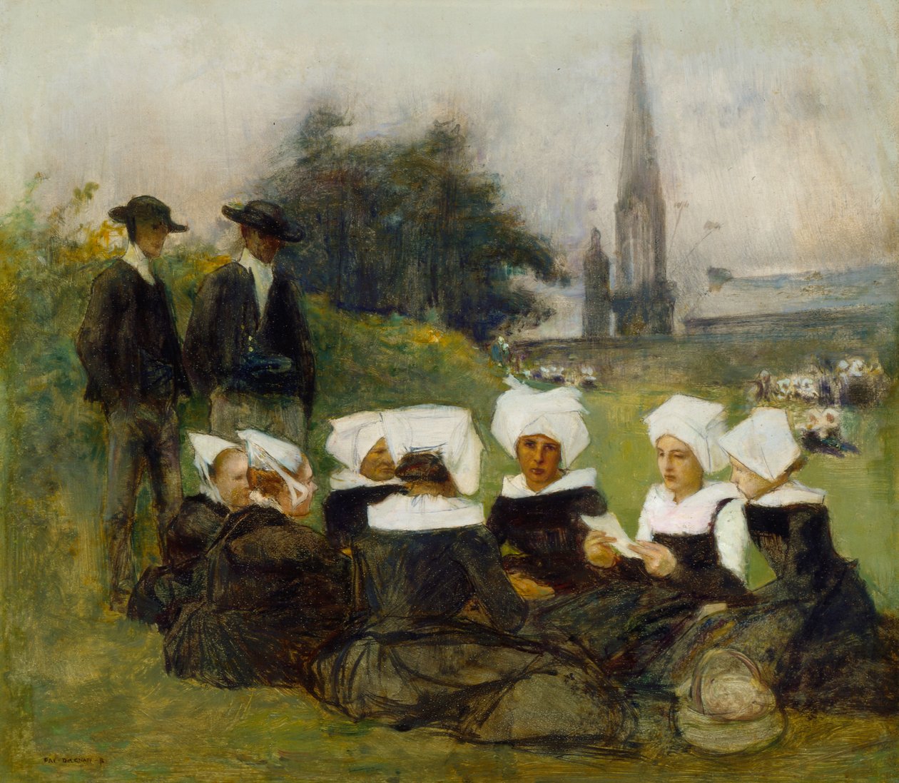 Studio per Donne Bretonne a un Perdono, c.1887 da Pascal Adolphe Jean Dagnan Bouveret
