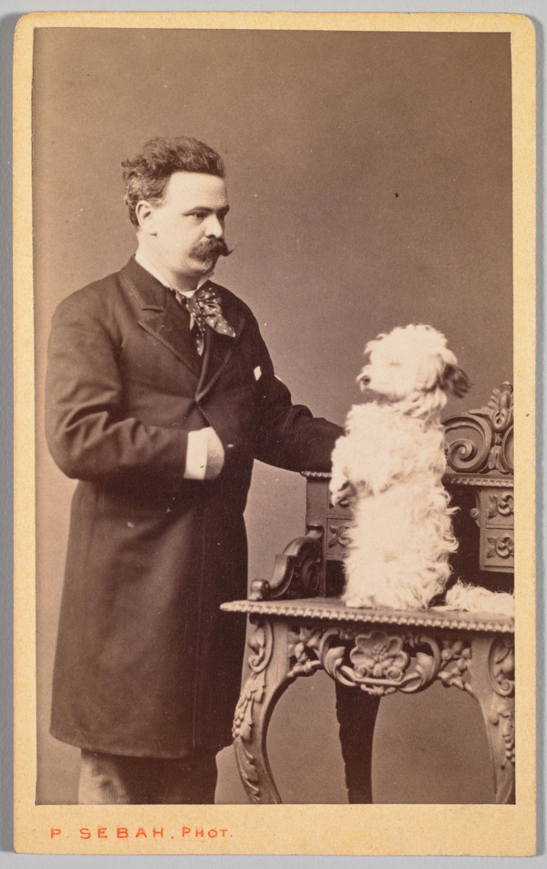 Ritratto di un uomo e il suo cane, c. 1880 da Pascal Sébah