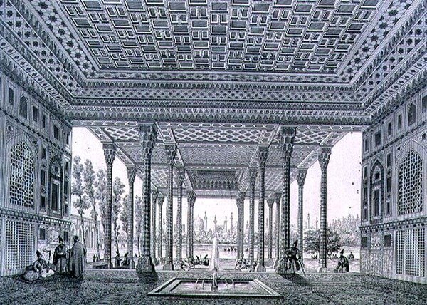 Vista interna del Padiglione degli Specchi, Isfahan, tavola 35 da 