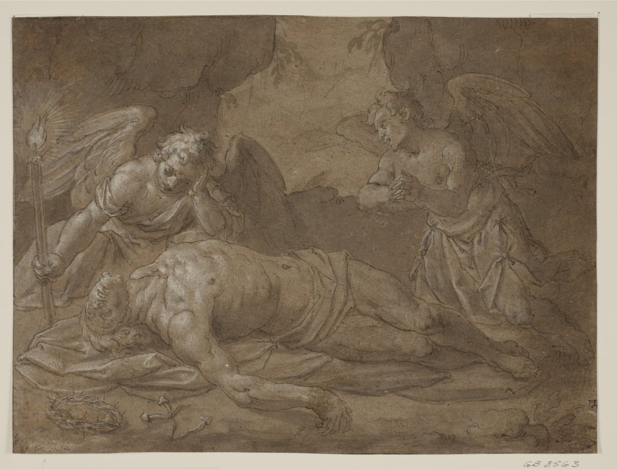 Il Cristo morto pianto da due angeli da Pasquale Ottino