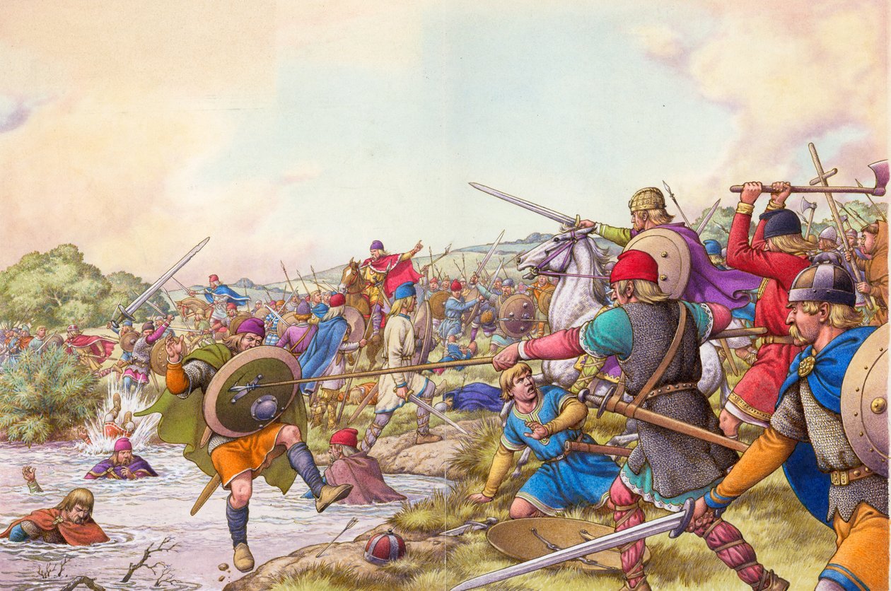 Battaglia di Winwaed (gouache su carta) da Pat (1907 95) Nicolle
