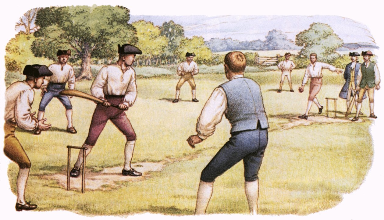 Il cricket, come si giocava nel 18° secolo da Pat (1907 95) Nicolle