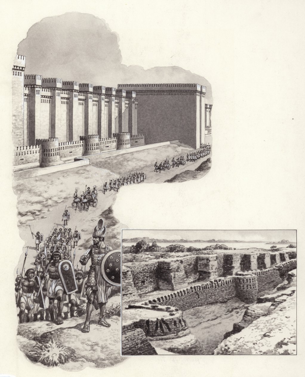 La fortezza di Buhen (gouache su carta) da Pat (1907 95) Nicolle