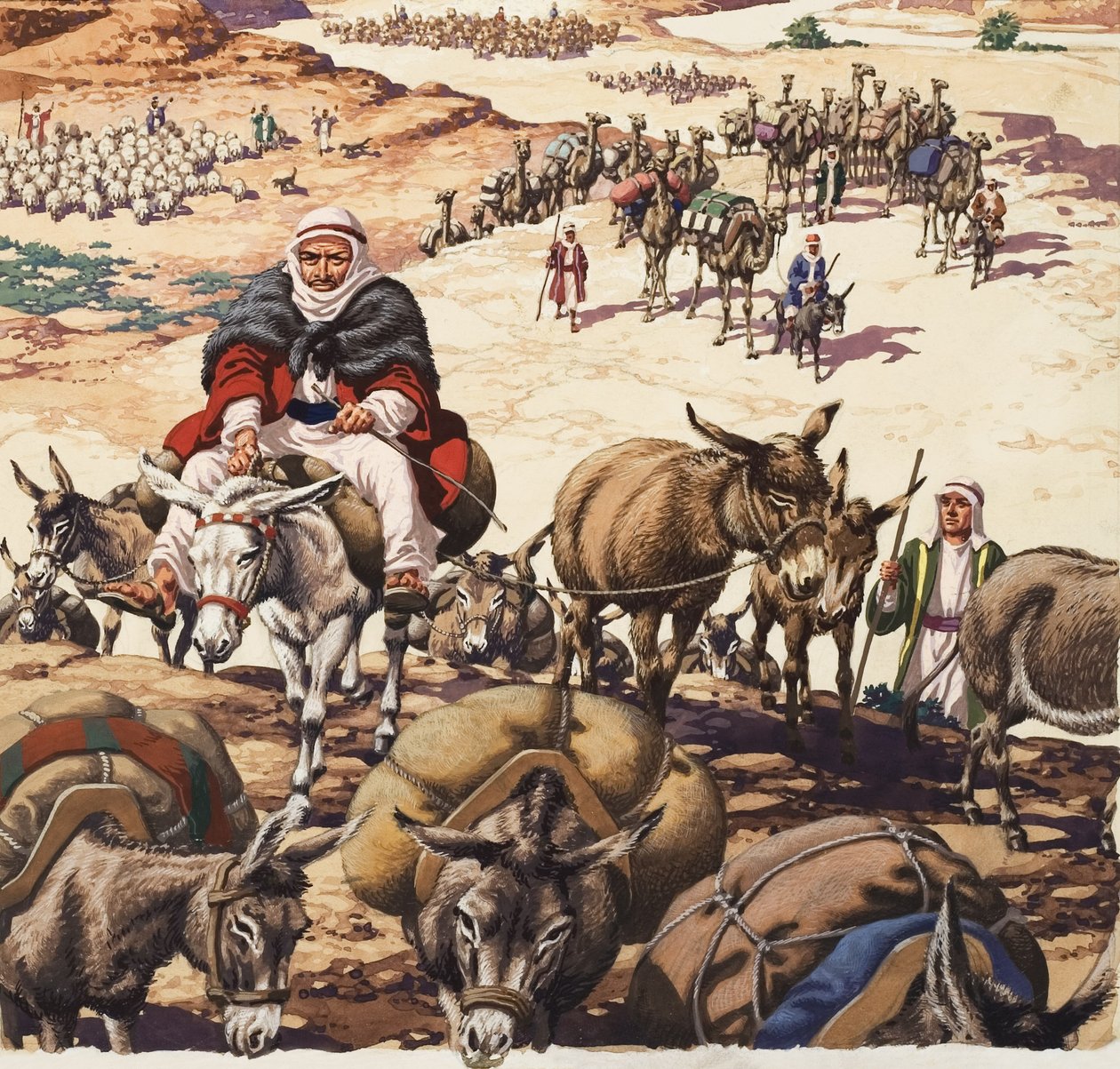 Il ritorno a Canaan, dalla storia di Giacobbe (gouache su carta) da Pat (1907 95) Nicolle