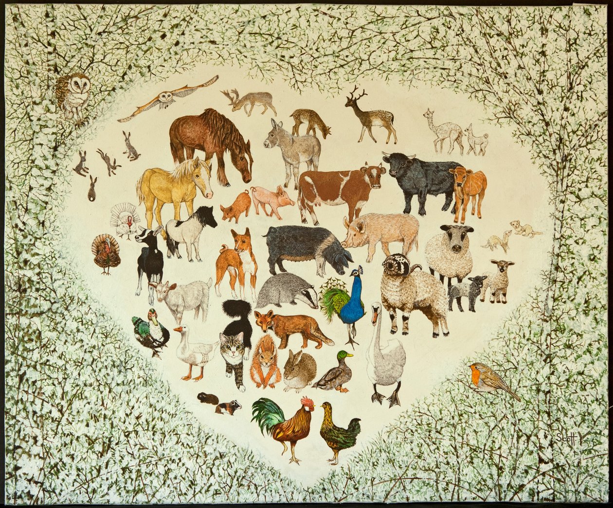 Al centro di tutto, 2013 (acrilico su calicò) da Pat Scott