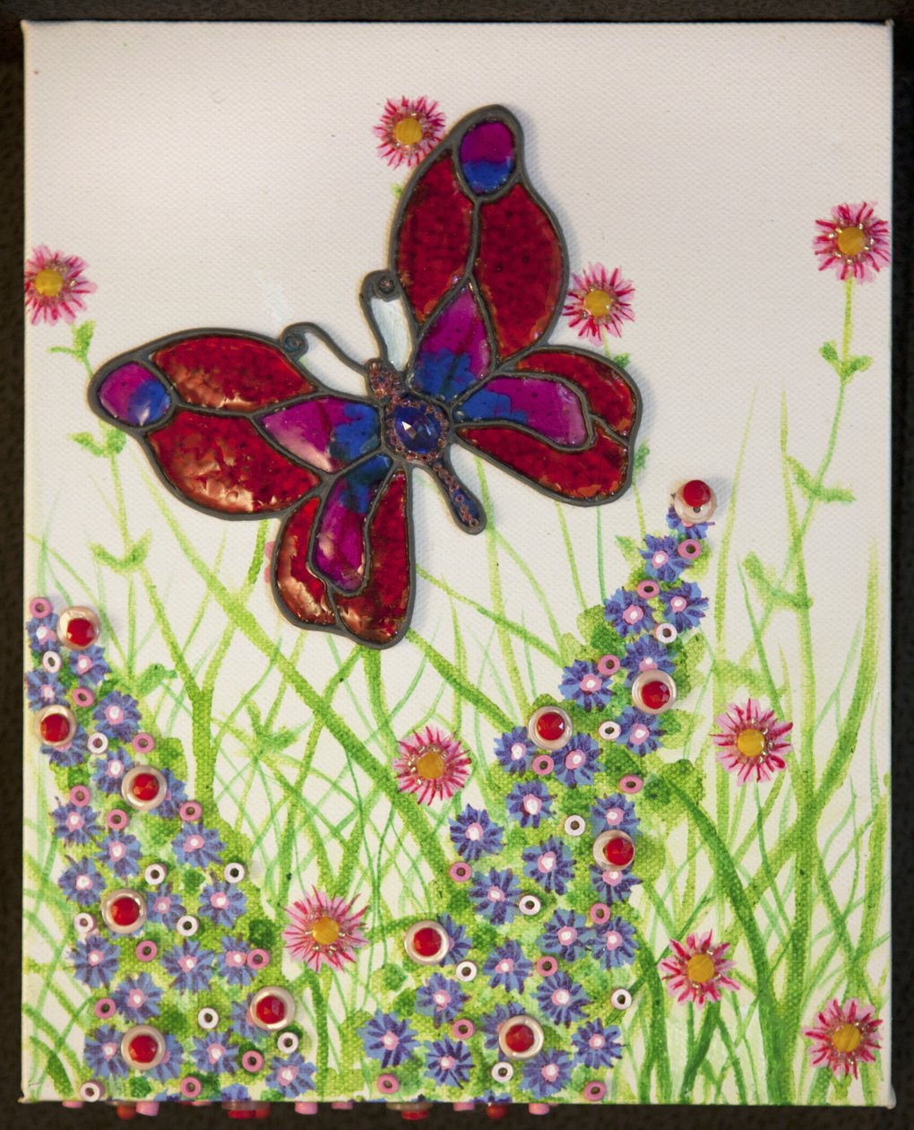 Farfalle, rosso, viola e blu, 2016 da Pat Scott