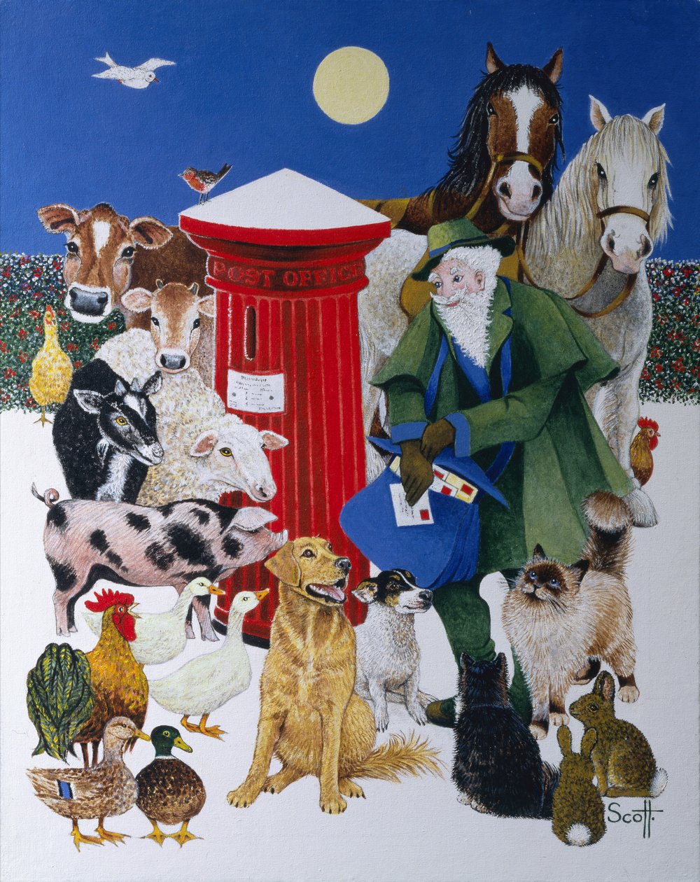 Posta di Natale (olio su tela) da Pat Scott