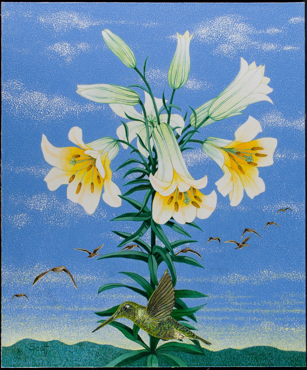 Early Birds, 2011 (acrilico su calico) da Pat Scott