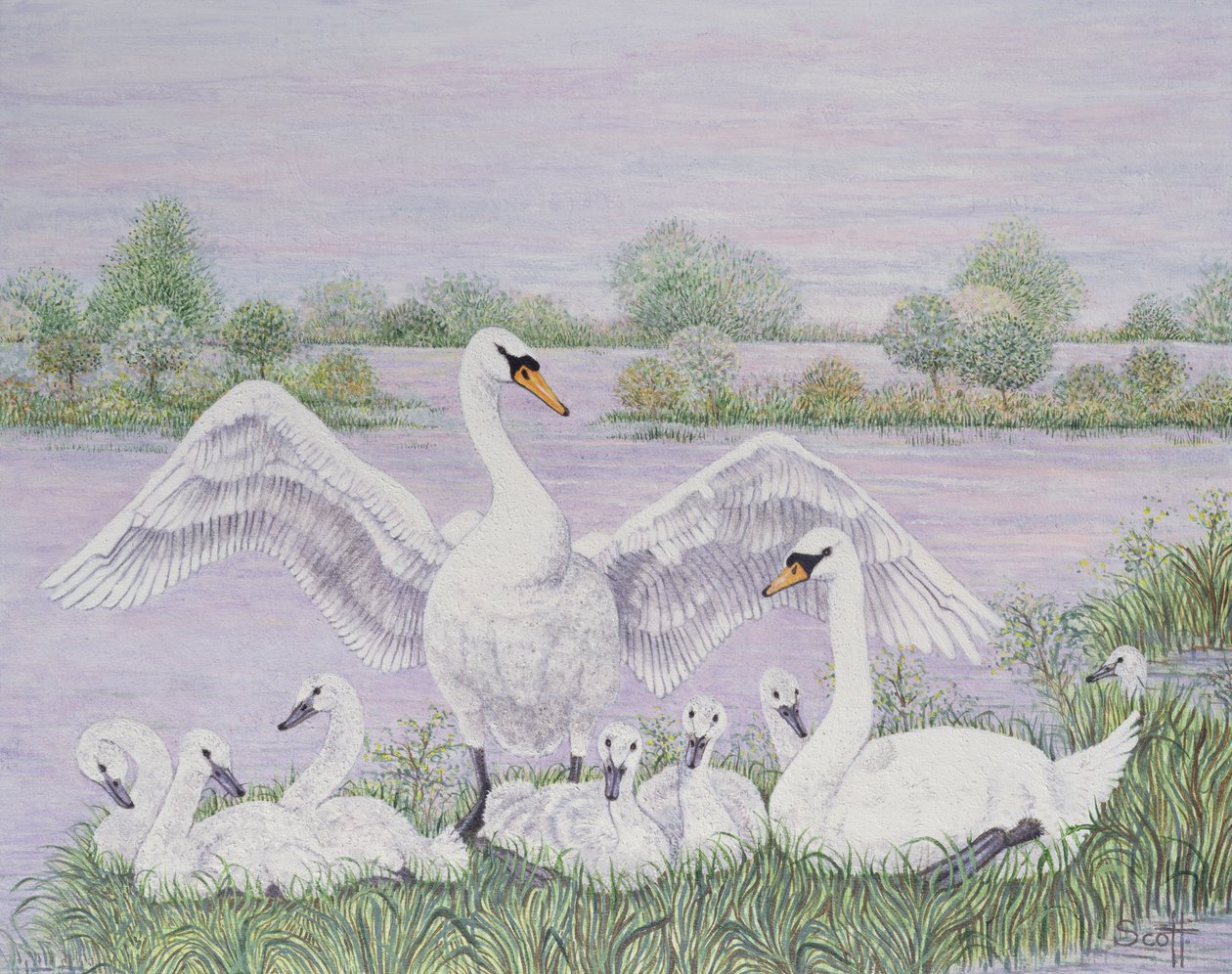 Gruppo di famiglia (olio su tela) da Pat Scott
