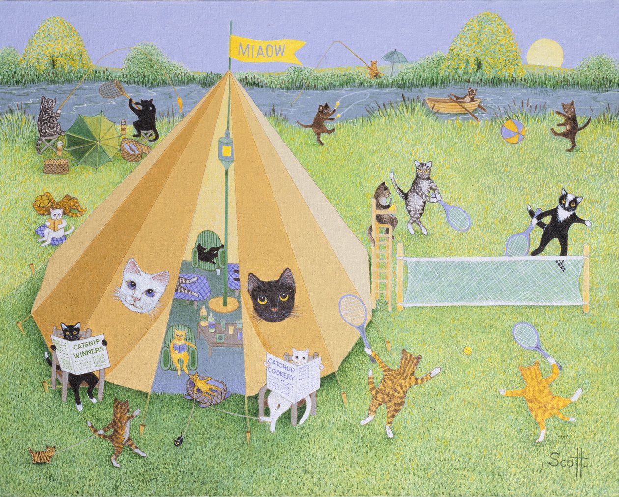 Holiday Camp (olio su tela) da Pat Scott